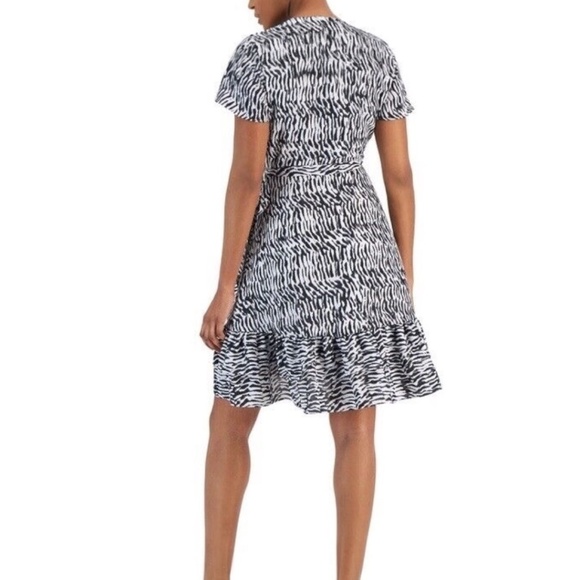 INC International Concepts Dress Flutter Sleeve Wrap Ruffle A-line - Picture 2 of 3